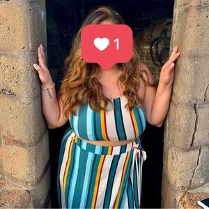 Summer striped dress size large, express